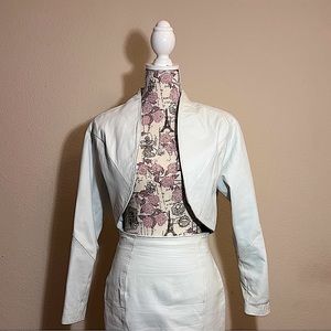 VINTAGE RARE White CHIA Leather Bolero
